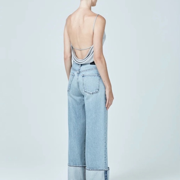 GOLDSIGN Metallic Milo Cowl Neck Cami Top SZ XSmall Silver Low Back Holiday NWT - Picture 11 of 11